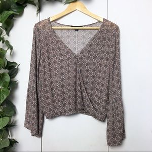AEO Boho Patterned Crossover Long Sleeve